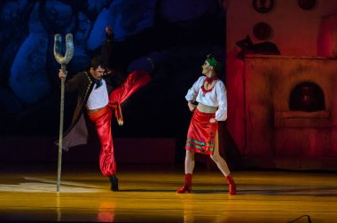 Dnipro, Ukrayna - 6 Ocak 2018: Noel bale Dnipro Opera ve Bale Tiyatrosu üyeleri tarafından gerçekleştirilen önceki gece 