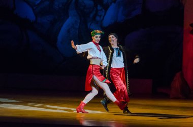 Dnipro, Ukrayna - 6 Ocak 2018: Noel bale Dnipro Opera ve Bale Tiyatrosu üyeleri tarafından gerçekleştirilen önceki gece 