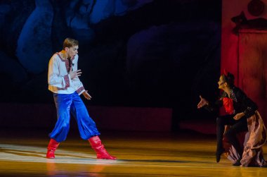 Dnipro, Ukrayna - 6 Ocak 2018: Noel bale Dnipro Opera ve Bale Tiyatrosu üyeleri tarafından gerçekleştirilen önceki gece 