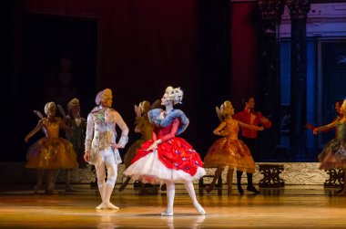 Dnipro, Ukrayna - 6 Ocak 2018: Noel bale Dnipro Opera ve Bale Tiyatrosu üyeleri tarafından gerçekleştirilen önceki gece 