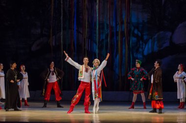 Dnipro, Ukrayna - 6 Ocak 2018: Noel bale Dnipro Opera ve Bale Tiyatrosu üyeleri tarafından gerçekleştirilen önceki gece 