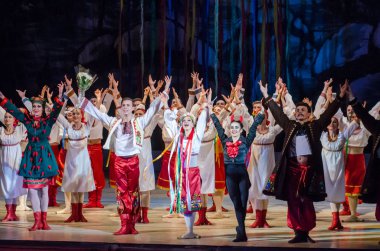 Dnipro, Ukrayna - 6 Ocak 2018: Noel bale Dnipro Opera ve Bale Tiyatrosu üyeleri tarafından gerçekleştirilen önceki gece 