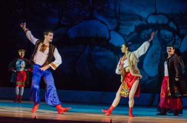 Dnipro, Ukrayna - 7 Ocak 2018: Noel bale Dnipro Opera ve Bale Tiyatrosu üyeleri tarafından gerçekleştirilen önceki gece 