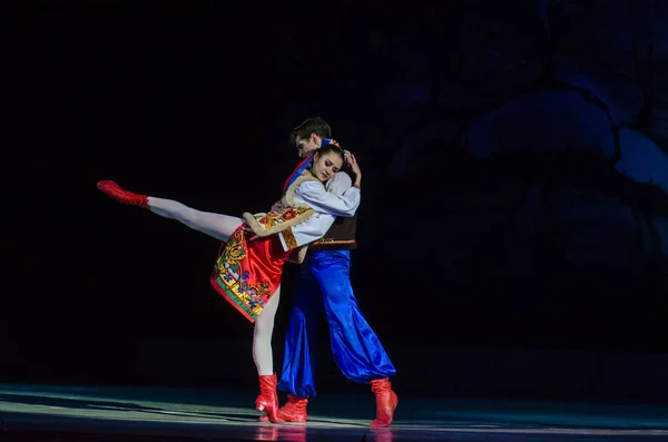 Dnipro Ucrania Enero 2018 Noche Antes Del Ballet Navideño Interpretado — Foto de Stock