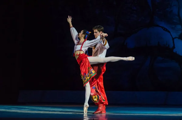 Dnipro Ucrania Enero 2018 Noche Antes Del Ballet Navideño Interpretado — Foto de Stock