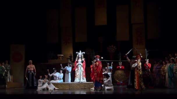 Dnipro Ucrania Diciembre 2018 Ópera Clásica Giacomo Puccini Turandot Interpretada — Vídeo de stock