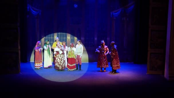乌克兰第聂伯罗 2018年11月4日 由第聂伯亚邦戏剧和喜剧剧院成员表演的水下王国的米拉克斯 — 图库视频影像