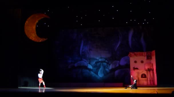 Dnipro Ucrania Enero 2018 Noche Antes Del Ballet Navideño Interpretado — Vídeo de stock