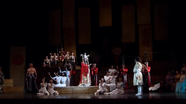 Dnipro Ukraina December 2018 Klassisk Opera Giacomo Puccini Turandot Utförs — Stockvideo