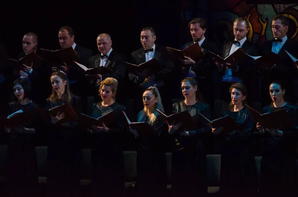 Dnipro Ukraine Fevereiro 2019 Requiem Verdi Realizada Por Membros Teatro — Fotografia de Stock