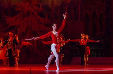 Dnipro, Ukrayna - 15 Şubat 2019: Dnipro Opera ve bale Tiyatrosu üyeleri tarafından gerçekleştirilen Fındıkkıran Balesi.