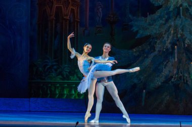 Dnipro, Ukrayna - 15 Şubat 2019: Dnipro Opera ve bale Tiyatrosu üyeleri tarafından gerçekleştirilen Fındıkkıran Balesi.