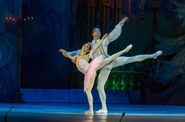 Dnipro, Ukrayna - 15 Şubat 2019: Dnipro Opera ve bale Tiyatrosu üyeleri tarafından gerçekleştirilen Fındıkkıran Balesi.