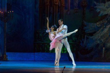 Dnipro, Ukrayna - 15 Şubat 2019: Dnipro Opera ve bale Tiyatrosu üyeleri tarafından gerçekleştirilen Fındıkkıran Balesi.
