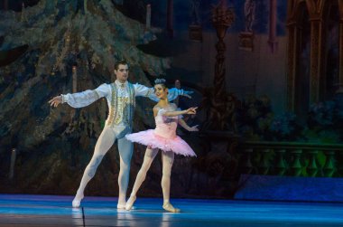 Dnipro, Ukrayna - 15 Şubat 2019: Dnipro Opera ve bale Tiyatrosu üyeleri tarafından gerçekleştirilen Fındıkkıran Balesi.