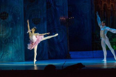 Dnipro, Ukrayna - 15 Şubat 2019: Dnipro Opera ve bale Tiyatrosu üyeleri tarafından gerçekleştirilen Fındıkkıran Balesi.