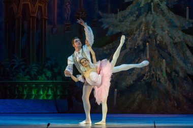 Dnipro, Ukrayna - 15 Şubat 2019: Dnipro Opera ve bale Tiyatrosu üyeleri tarafından gerçekleştirilen Fındıkkıran Balesi.