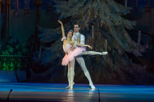 Dnipro, Ukrayna - 15 Şubat 2019: Dnipro Opera ve bale Tiyatrosu üyeleri tarafından gerçekleştirilen Fındıkkıran Balesi.