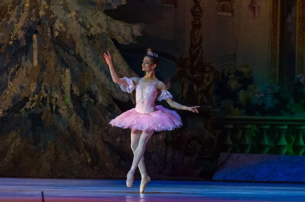 Dnipro, Ukrayna - 15 Şubat 2019: Dnipro Opera ve bale Tiyatrosu üyeleri tarafından gerçekleştirilen Fındıkkıran Balesi.