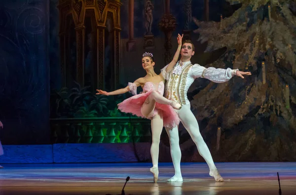 Dnipro, Ukrayna - 15 Şubat 2019: Dnipro Opera ve bale Tiyatrosu üyeleri tarafından gerçekleştirilen Fındıkkıran Balesi.