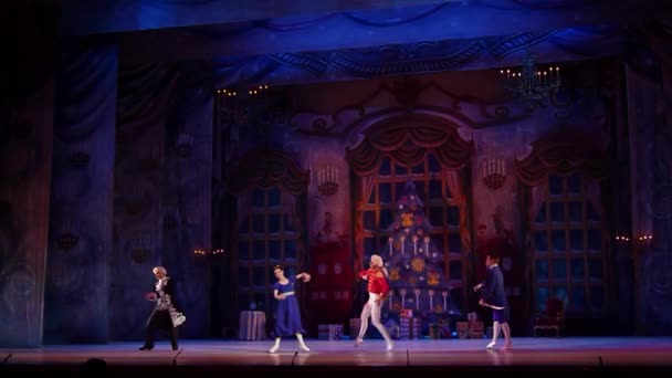 Dnipro Ucrania Febrero 2019 Ballet Cascanueces Interpretado Por Miembros Del — Vídeo de stock