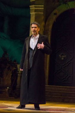 Dnipro, Ukrayna - 23 Şubat 2019: Giuseppe Verdi Dnipro Opera ve bale Tiyatrosu üyeleri tarafından gerçekleştirilen Traviata tarafından klasik Opera.
