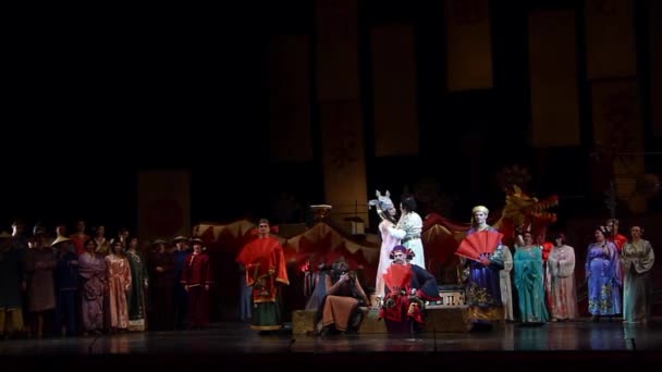 dnipro, ukraine - 22. Dezember 2018: klassische Oper von Giacomo Puccini turandot, aufgeführt von Mitgliedern des dnipro Opern- und Balletttheaters.