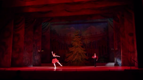 Dnipro Ucrania Febrero 2019 Ballet Cascanueces Interpretado Por Miembros Del — Vídeo de stock