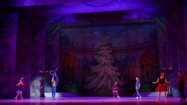 Dnipro Ucrania Febrero 2019 Ballet Cascanueces Interpretado Por Miembros Del — Vídeos de Stock