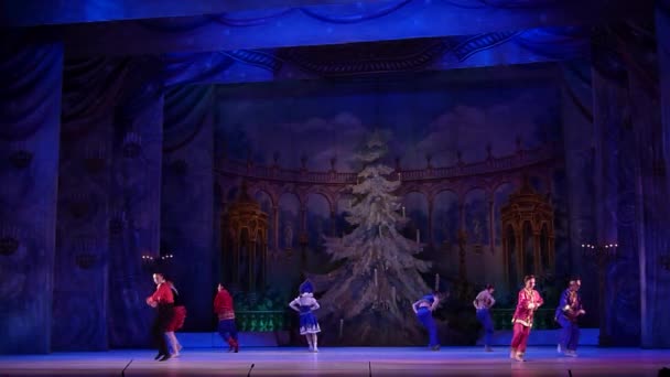 Dnipro Ucrania Febrero 2019 Ballet Cascanueces Interpretado Por Miembros Del — Vídeos de Stock