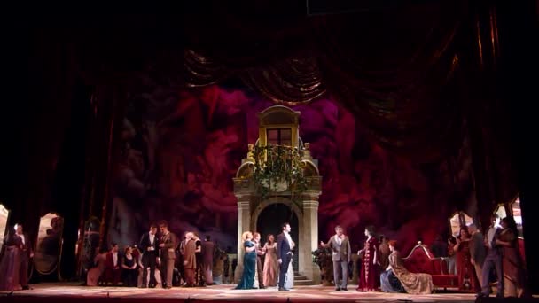 Dnipro Oekraïne Februari 2019 Klassieke Opera Van Giuseppe Verdi Traviata — Stockvideo