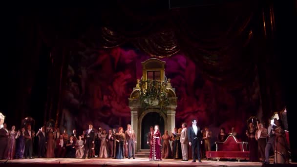Dnipro Oekraïne Februari 2019 Klassieke Opera Van Giuseppe Verdi Traviata — Stockvideo