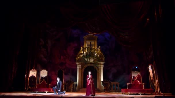 Dnipro Ucrania Febrero 2019 Ópera Clásica Giuseppe Verdi Traviata Interpretada — Vídeos de Stock
