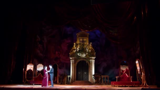 Ντνίπρο Στην Ουκρανία Φεβρουαρίου 2019 Κλασική Όπερα Του Τζιουζέπε Βέρντι — Αρχείο Βίντεο