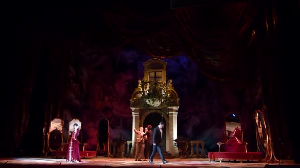 Dnipro Ukraine Februarie 2019 Opera Clasică Giuseppe Verdi Traviata Interpretată — Videoclip de stoc