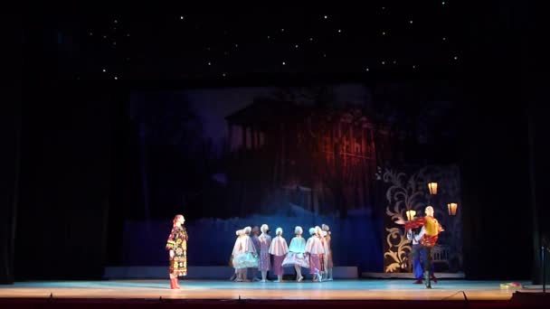Dněpr, Ukrajina - 7 ledna 2018: Noc před vánoční baletní prováděné Dněpr divadlo opery a baletu 