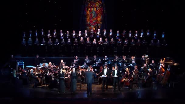 Dnipro Ukraine Fevereiro 2019 Requiem Verdi Realizada Por Membros Teatro — Vídeo de Stock