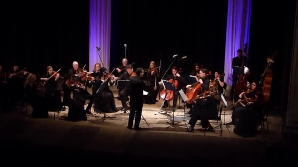 Dnipro Ucrania Marzo 2019 Cuatro Estaciones Orquesta Cámara Director Principal — Vídeos de Stock
