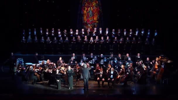 Dnipro Ucrania Febrero 2019 Requiem Verdi Interpretado Por Miembros Del — Vídeo de stock