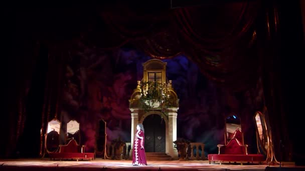 Dnipro Ukraine Fevereiro 2019 Ópera Clássica Giuseppe Verdi Traviata Interpretada — Vídeo de Stock