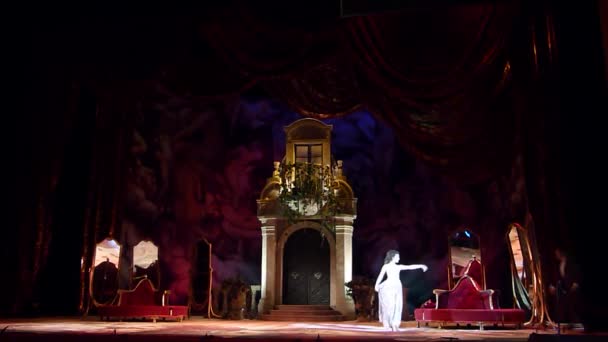 Dnipro Ucraina Febbraio 2019 Opera Classica Giuseppe Verdi Traviata Eseguita — Video Stock