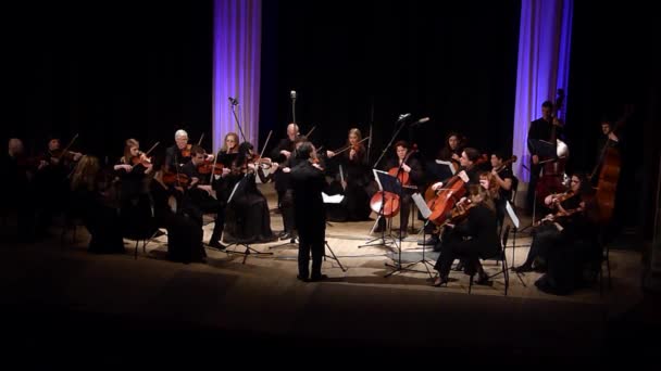 Dnipro Oekraïne Maart 2019 Four Seasons Chamber Orchestra Hoofddirigent Dmitry — Stockvideo