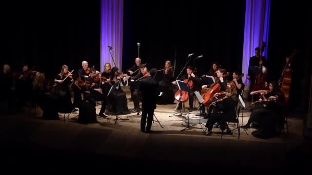 Dnipro Ukraina Mars 2019 Fyra Säsonger Chamber Orchestra Huvud Ledaren — Stockvideo