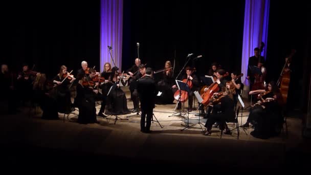 Dněpr Ukrajina 2019 Komorní Orchestr Hlavní Dirigent Dmitrij Logvin — Stock video