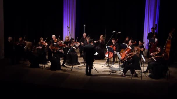 Dnipro Oekraïne Maart 2019 Four Seasons Chamber Orchestra Hoofddirigent Dmitry — Stockvideo