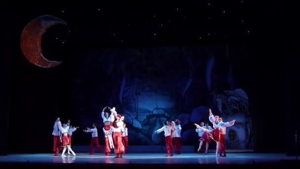 Dnipro Ukraine Janvier 2018 Nuit Avant Ballet Noël Interprété Par — Video