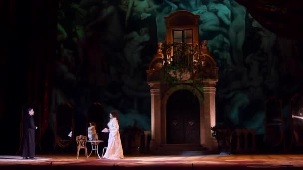 Dnipro Ukraine Fevereiro 2019 Ópera Clássica Giuseppe Verdi Traviata Interpretada — Vídeo de Stock
