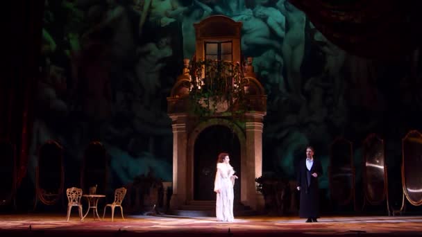 Dnipro Ukraine Fevereiro 2019 Ópera Clássica Giuseppe Verdi Traviata Interpretada — Vídeo de Stock