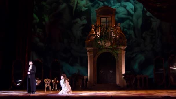 Dnipro Ucraina Febbraio 2019 Opera Classica Giuseppe Verdi Traviata Eseguita — Video Stock