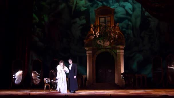 Dnipro Ucraina Febbraio 2019 Opera Classica Giuseppe Verdi Traviata Eseguita — Video Stock